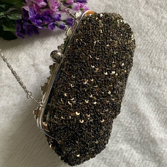 New Gorgeous Vintage Evening Bag With Sequins & Beads - Picture 9 of 11
